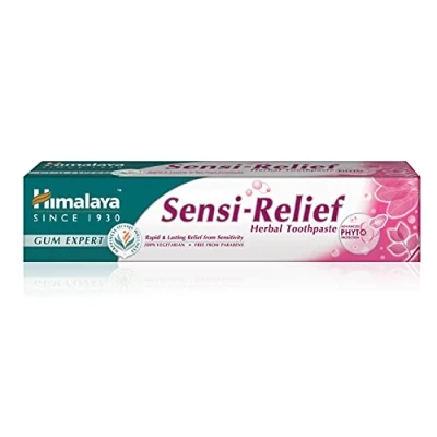Image of Himalaya Herbals Sensi Relief Toothpaste Rapid and Long Lasting from Sensitivity Prevent Gum Inflammation Bleeding Paraben Free, 100% Vegeterian 75ml