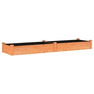 Image of vidaXL Garden Raised Bed with Liner Brown 240x60x25 cm Solid Wood Fir