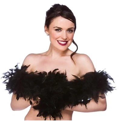 Image of Wicked Costumes Adult Unisex Feather Boa Fancy Dress Accessory Black