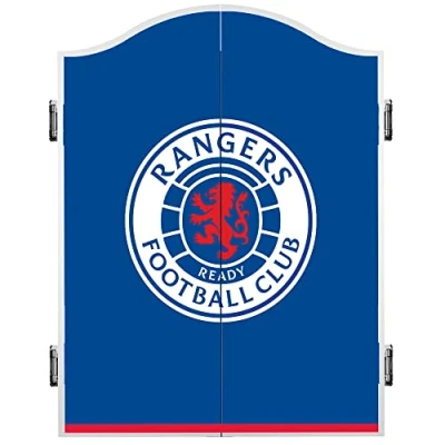 Image of FOCO Officially Licensed Glasgow Rangers Football Club Darts and Dartboard Cabinet, Blue (CAB890)