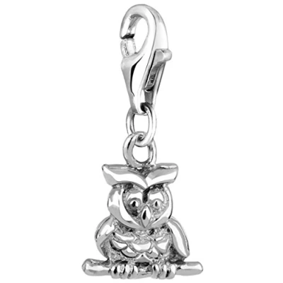 Image of Nenalina Charm Owl Pendant, for All Brands of Bracelets and Necklaces, Made 925 Sterling Silver, 713110 000
