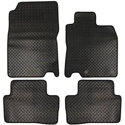 Image of JVL 3664R Fully Tailored Rubber Car Mat, Set of 4, Black