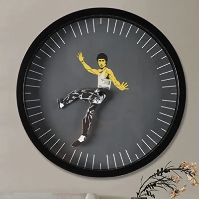 Image of Kung Fu Clock Chinese Wall Bruce L ee Non Ticking Home Decorative Creative For Living Room Bedroom Offices Decor