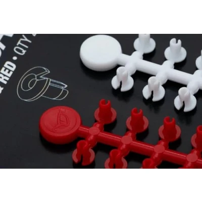 Image of Korda Floss Caps Qty 20 (White &amp; Red)