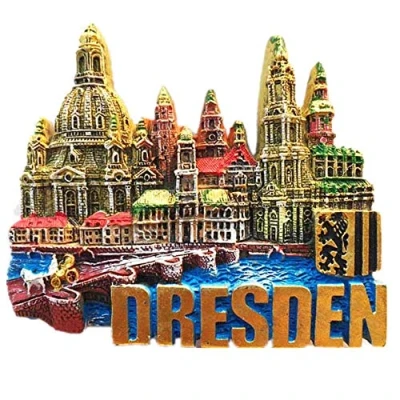 Image of 3D Dresden Germany souvenir fridge magnet Home &amp; kitchen decoration magnetic sticker Deutschland refrigerator travel gift