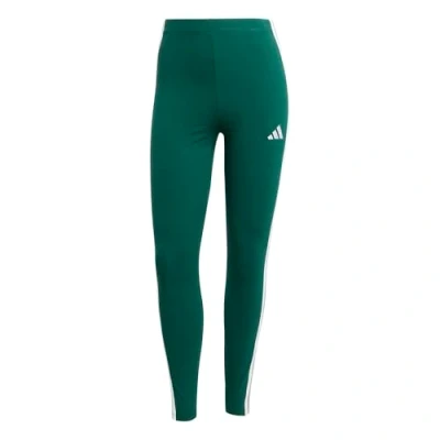 Image of adidas Women&#039;s ESSENTIALS 3 STRIPES COTTON LEGGINGS, collegiate green/white, XXL