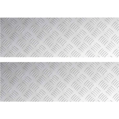 Image of vidaXL Aluminium Checker Plates 2 pcs Anti Slip 75x25 cm