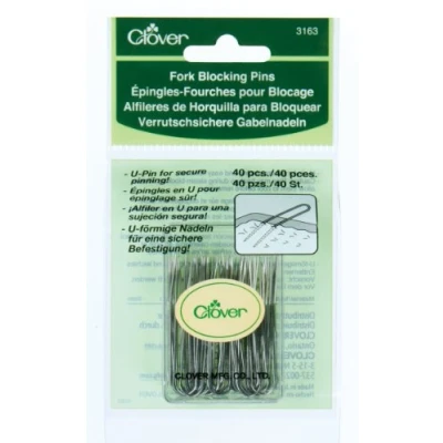 Image of Clover Fork Blocking Pins, fabric, 40/Pkg