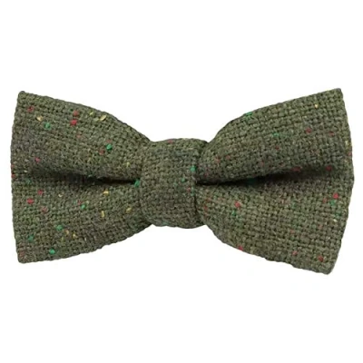 Image of Children&#039;s Kids Boys Luxury Wool Pre Tied and Elasticated Bow Tie (Olive Green) suitable for formalwear, weddings, parties, pageboy outfits