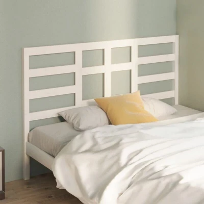 Image of vidaXL Bed Headboard White 146x4x104 cm Solid Wood Pine