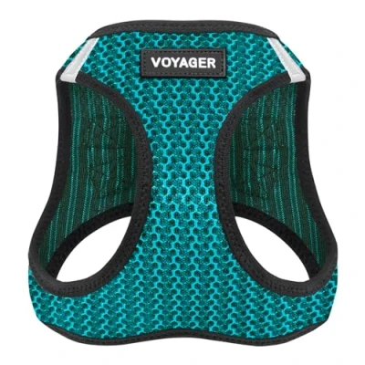 Image of Voyager Step in Air Dog Harness All Weather Mesh Vest for Small and Medium Dogs by Best Pet Supplies Turquoise (2 Tone), M