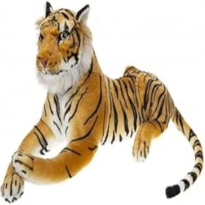 Image of PMS 443037S Moulded Head Jungle Creature Lifelike Tiger Plush Toy Huge and Huggable 160cm 1pc. Accessory, Orange