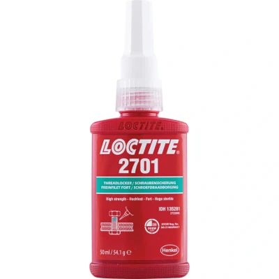 Image of LOCTITE 2701 Threadlock, Low Viscosity Adhesive for Securing Screws, High Strength Threadlocker Metal Threads, Vibration Resistant Liquid Adhesive, 50ml