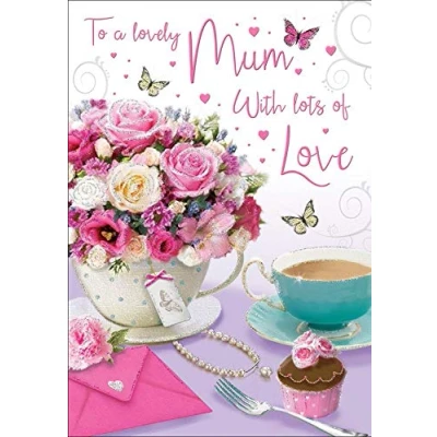 Image of Piccadilly Greetings Birthday Card Mum 9 x 6 inches Regal Publishing