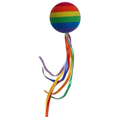Image of Aerialballs Rainbow Streamer Ball Car Aerial Antenna Topper (one P&amp;P charge no matter how many items you buy from
