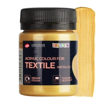 Image of Decola Gold Metallic Textile Colour 50ml High Pigment Made by Nevskaya Palitra
