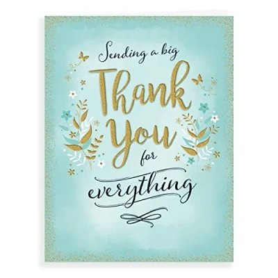 Image of Piccadilly Greetings Modern Thank You Card 8 x 6 inches, Aqua