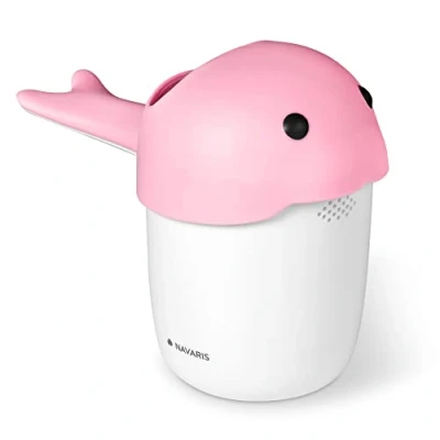 Image of Navaris Baby Hair Rinser Cute Animal Jug for Bath with 3 Different Pour Spouts Helps Keep Water and Shampoo Out of Baby&#039;s Face Eyes Pink