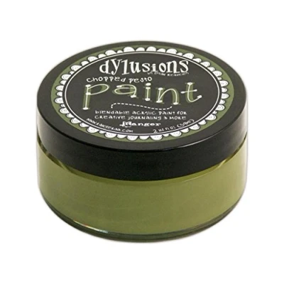 Image of Ranger Dylusions Paint Chopped Pesto, Green,7.2 x 7.2 3.5 cm