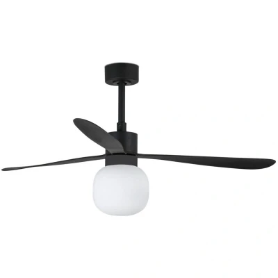 Image of Amelia Large Ball Led Black Ceiling Fan 20W 2700K, 6 Speed