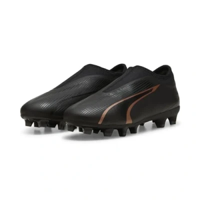 Image of Puma Unisex Youth Ultra Match Ll Fg/Ag Jr Soccer Shoes, Black Copper Rose, 11 UK