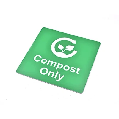 Image of Compost Only Garden Waste, Adhesive Sign, Bin Label, Sticker (Green)