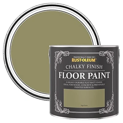 Image of Rust Oleum Green Scratch Resistant Floor Paint in Matt Finish Sage 2.5L