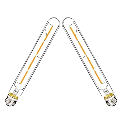 Image of OUKAIDE E27 T30 225 4W Led Edison Bulb Vintage Light Filament Bulb, Antique Style Retro Clear Glass Screw Lamp 400LM Non Dimmble Warm White 2700k(Pack of 2)