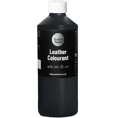 Image of Scratch Doctor Leather Colourant Restore &amp; Repair Faux Vinyl Paint for Furniture Sofas Car Seats Shoes Handbags (Dark Grey, 500ml)