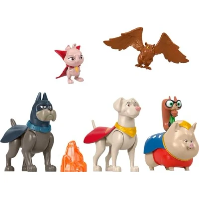 Image of Fisher Price Superpets Miniature Toy Action Figure Multi Pack Set of 6