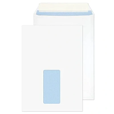 Image of Indigo C5 229 x 162 mm White Window Peel &amp; Seal Pocket Envelopes 50 Pack