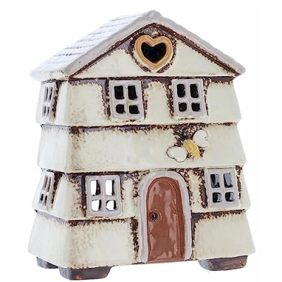 Image of Village Pottery Cream Beehive House Tealight Holder