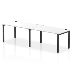 Image of Impulse Bench Single Row 2 Person 1400 Black Frame Desk White