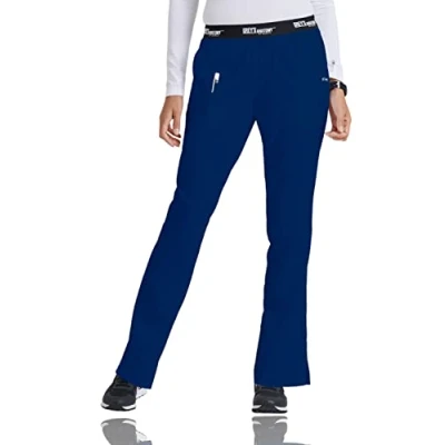 Image of Grey&#039;s Anatomy 4275 3 Pkt Logo Waist Pant with Drawstring, Indigo, M Petite