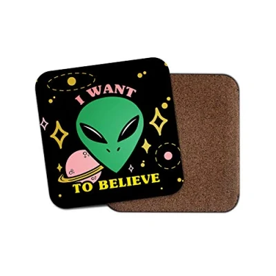 Image of 1 x Alien Coaster UFO Space Geek Sci Fi Planets Fun Men&#039;s #14769