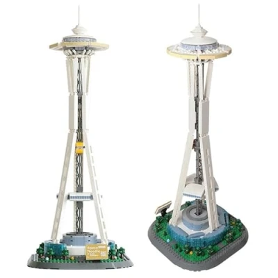 Image of WANGE Architectural Model to Build with Building Blocks. Space Needle, Seattle