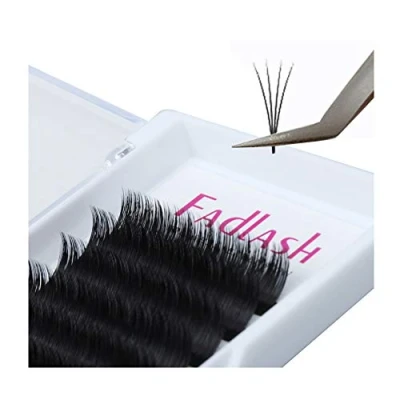 Image of Fadlash Easy Fan Lashes D Curl 0.07 15mm Single Russian Natural Look Self Fanning Eye Automatic Blooming Eyelashes Extensions(0.07 15)