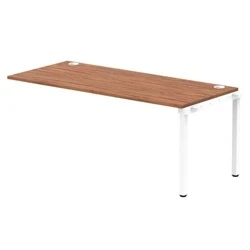 Image of Impulse Bench Single Row Ext Kit 1800 White Frame Desk Walnut
