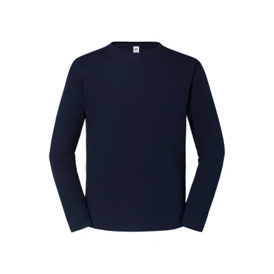 Image of Fruit of the Loom Mens Iconic Premium Long Sleeved T Shirt (Deep Navy) Blue Size 3XL