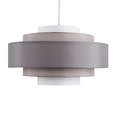 Image of Modern 5 Tier Cylinder Ceiling Pendant Light Shade in a 3 Tone Grey Finish