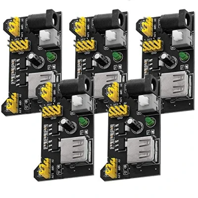Image of AZDelivery compatible with MB 102 Breadboard Power Supply Module 3.3V 5V 700mA Adapter for Solderless MB102 Arduino Including E Book! (Pack of 3)