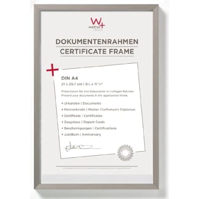 Image of walther Design Picture Frame Steel 21 x 29,7 cm (DIN A4) Aluminium Document Chair AJ130D