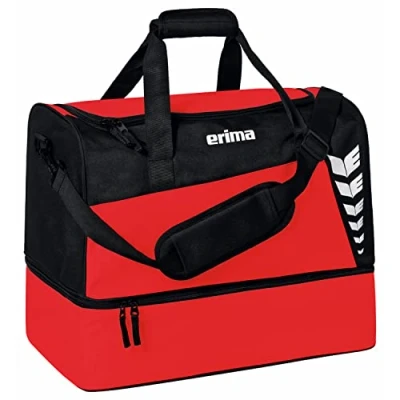 Image of Erima Six Wings Sports Bag with Bottom Compartment, Red/Black, L
