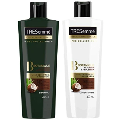 Image of Tresemme Botanique Shampoo &amp; Conditioner Set, Nourish Replenish 400ml each NO DYES PARABENS SILICONE FREE