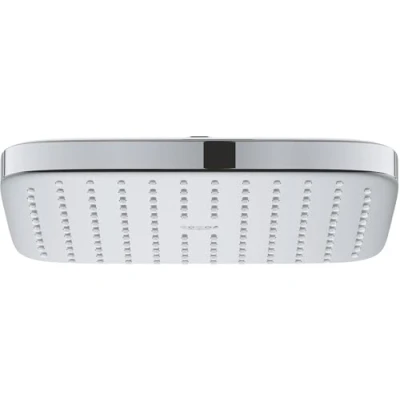 Image of GROHE Vitalio Comfort 250 Cube Shower Head with Relaxing Rain Spray (Anti Limescale System, Min. Recommended Pressure 1.0 bar, Water Saving 9.5 l/min Flow Limiter), Size 25 x cm, Chrome, 26695000