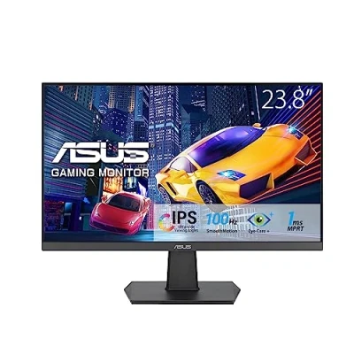 Image of ASUS VA24EHF Eye Care Gaming Monitor 24 inch (23.8 viewable), IPS, Full HD, Frameless, 100Hz, Adaptive Sync, 1ms MPRT, HDMI, Low Blue Light, Flicker Free, Wall Mountable