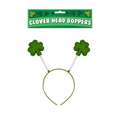 Image of  Henbrandt Irish Shamrock Head Bopper with Green Clover Leaf Headband Deely Boppers St. Patrick’s Day Novelty Gifts Fancy Dress Hair Accessory for Adults