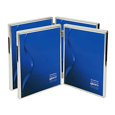 Image of Kenro Box of 2 Silver Plated Twin Photo Frame for Photos 2.5x3.5 Inch / 6x9cm Symphony Classic Series SY0509/2