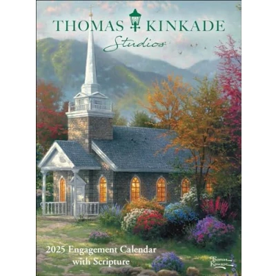 Image of Thomas Kinkade Studios 12 Month 2025 Monthly/Weekly Engagement Calendar with Scripture: Original Andrews McMeel Tischkalender [Kalendar]