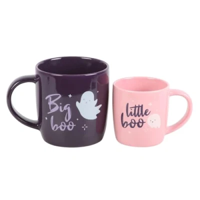 Image of Big Boo Halloween Mug Set Adorable and Durable Ceramic Mugs for Spooky Hot Cocoa Seasonal Delights Coordinated Design Enthusiasts Versatile All Festive Celebrations